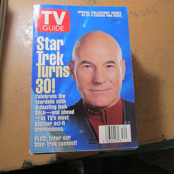 TV Guide Star Trek Turns 30 August 24-30 1996 Issue Special Collectors Patrick Stewart FREE USA Shipping