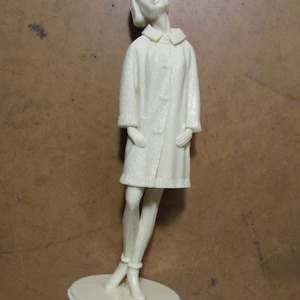 Vintage Louis Marx Campus Cuties Lodge Party Unpainted Figurine Girl Free USA Shipping