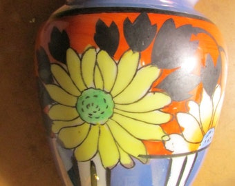 Vintage Hotta Yu Shoten Yellow Flower Lusterware Wall Pocket Vase Art Deco Beauty FREE USA Shipping