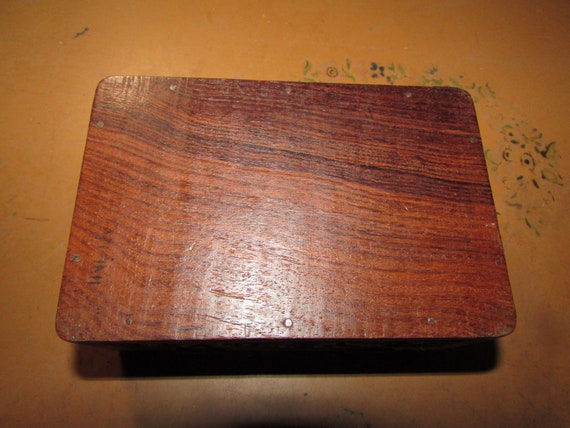 Vintage Wood Jewelry Box Casket Box Free USA Ship… - image 3