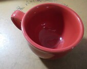 Fiestaware Large Coffee Cup Mug Made In Usa Scarlett Red HLC 4 1 2 Inches Across USA Free USA Shipping