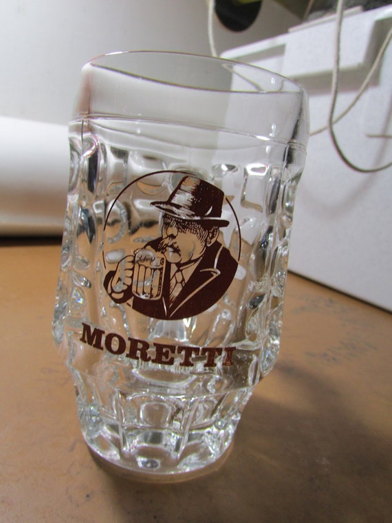 Vintage Moretti Beer Glass Mug 4 1/2 Inches Tall Mint Free USA Etsy