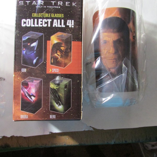 Star Trek Spock Collectible Glass Mint In Box Free USA Shipping