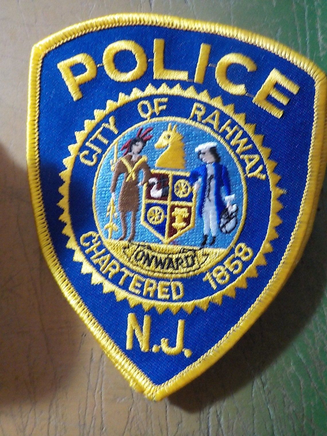Vintage New Old Stock City of Rahway New Jersey Police Patch Etsy