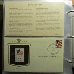 Historic Stamps Of America Postal Stamp 50 Star Flag 2003