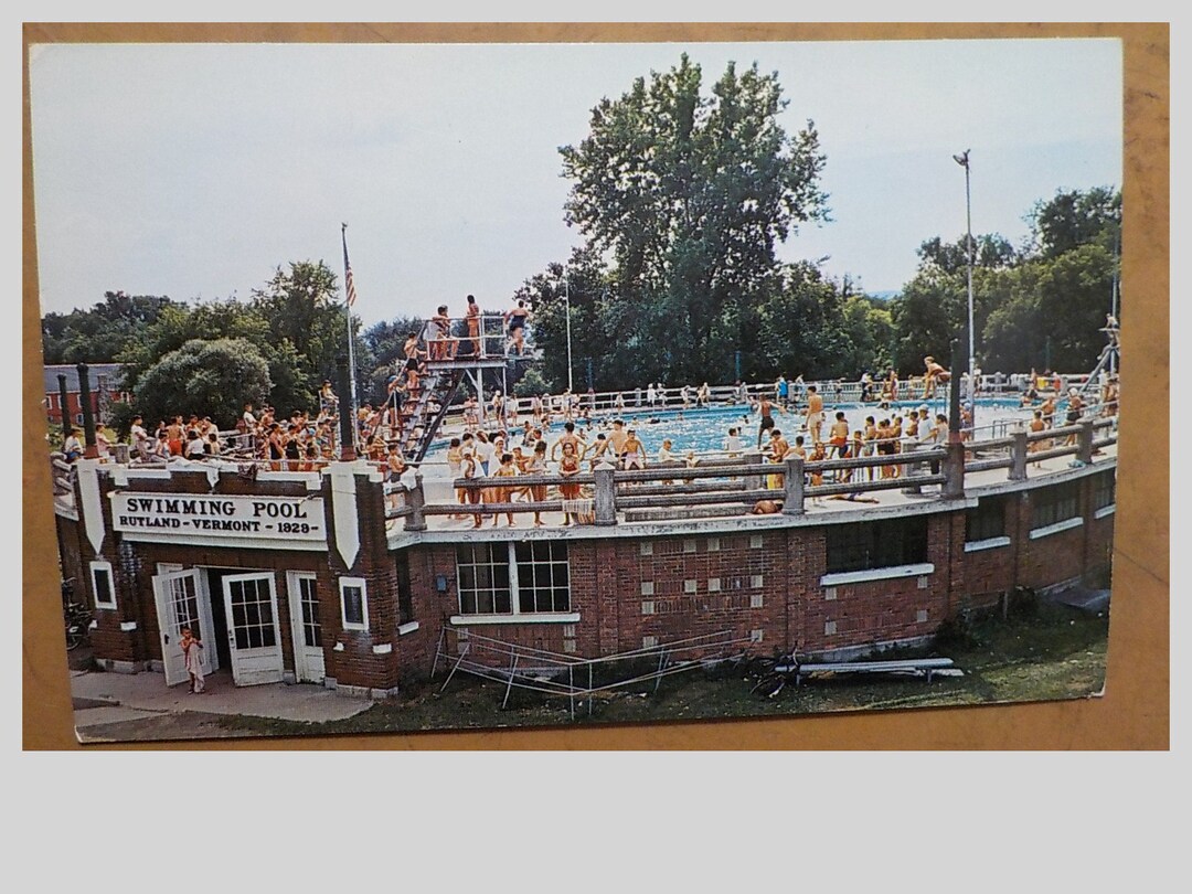 Vintage Rutland Swimming Pool Rutland Vermont Postcard Free Etsy