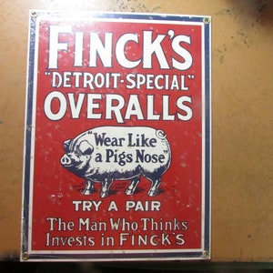 Finck's Overalls Sign - Etsy