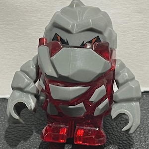 LEGO Power Miners Minifigure Rock Monster Meltrox Trans-Red Free USA Shipping