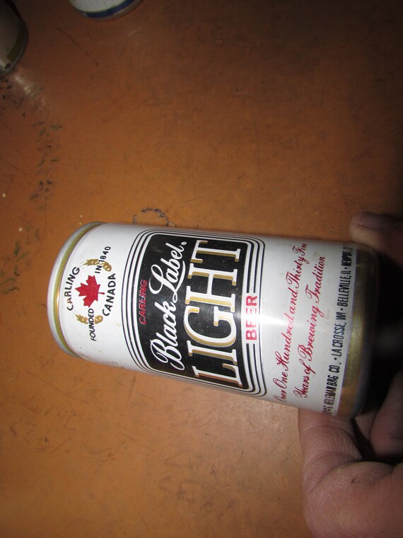 Carling Black Label Light Beer Forged Steel Tin Aluminum Pull Tab Beer Can  Free USA Shipping