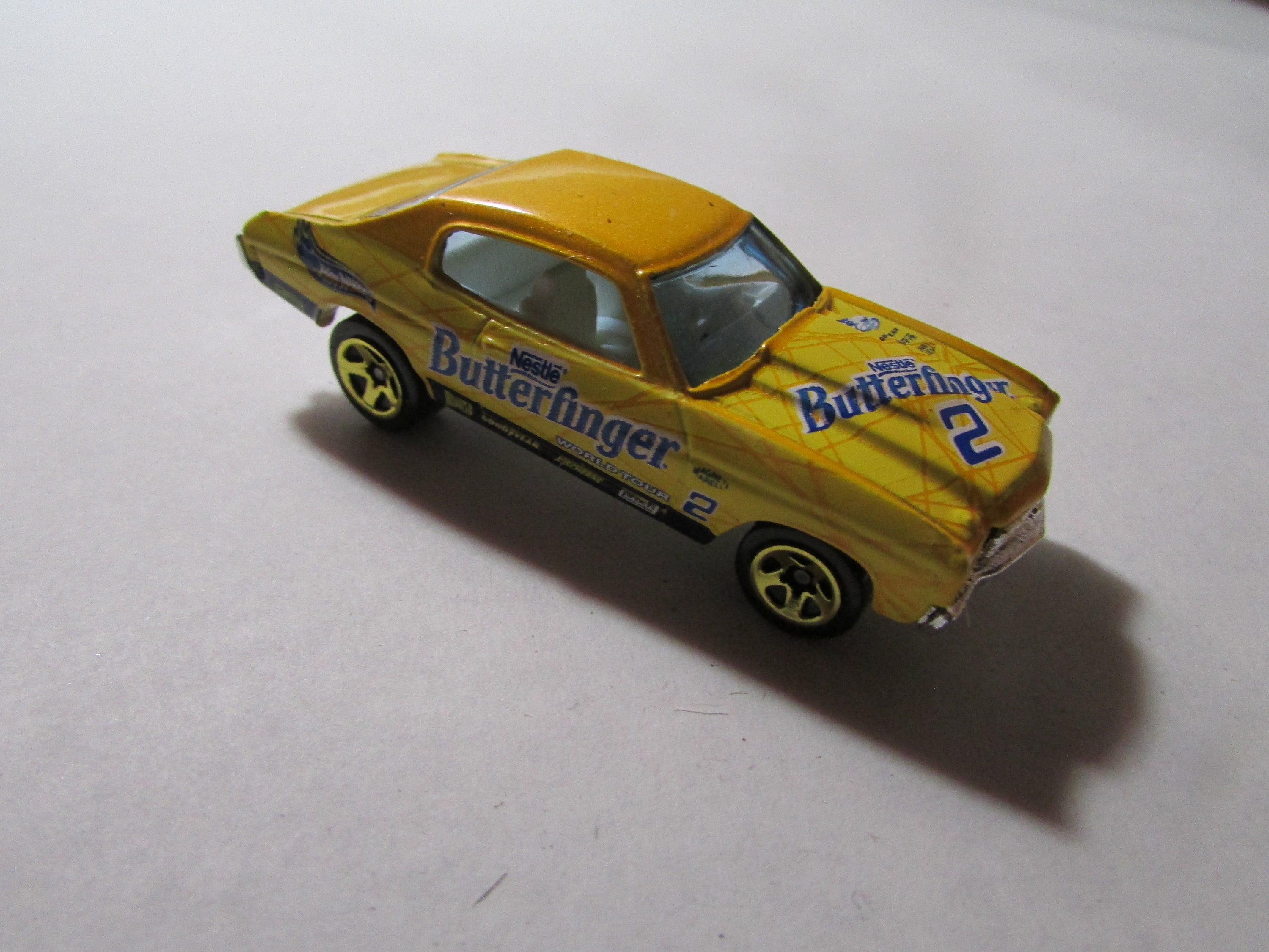 Hot Wheels Yellow 70 Chevelle SS Butterfinger 1/64 Die Cast Free