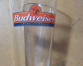 Vintage Budweiser The King Of Beer Pint Beer Glass Mint Free USA Shipping