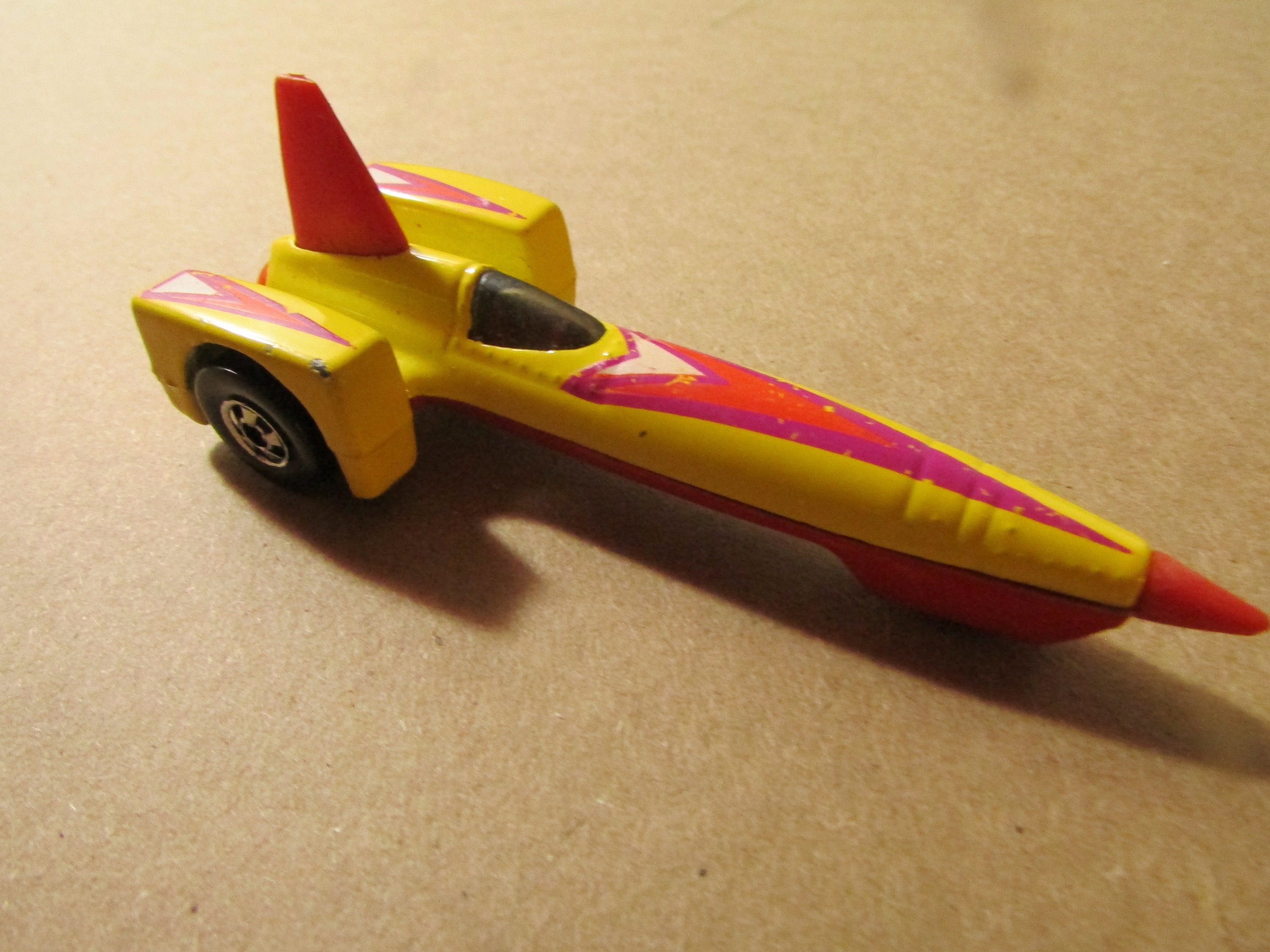 Vintage Hot Wheels Tricar X8 Rocket Car Yellow 1/64 Scale Die Cast