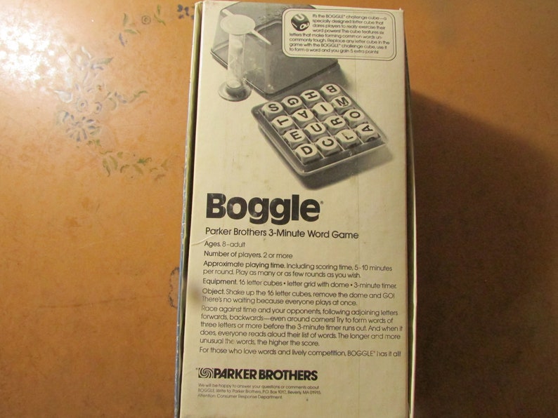 Boggle Box Image Vintage 1983 Boggle Word Game Parker Brothers Game Complete Free USA ...