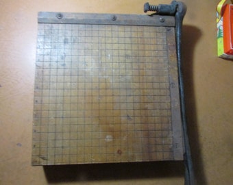 INGENTO No. 3 Vintage Paper Cutter By Ideal School Supply Co Guillotine Metal Free USA Shipping
