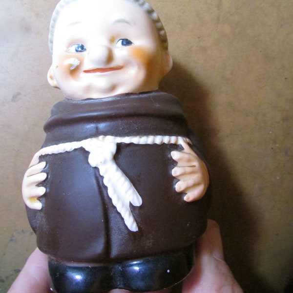 Vintage Goebel Hummel Friar Tuck Monk Figurine Coin Bank No Key Free USA Shipping