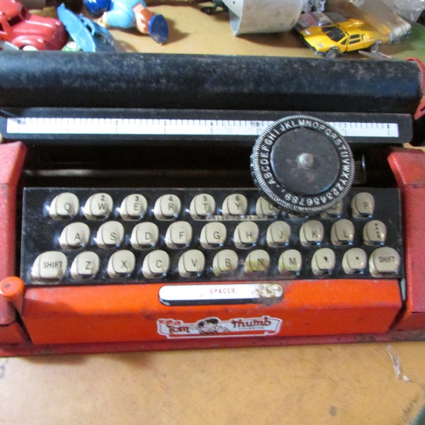 Vintage Tom Thumb JUNIOR Child's Toy Typewriter Red Free USA Shipping