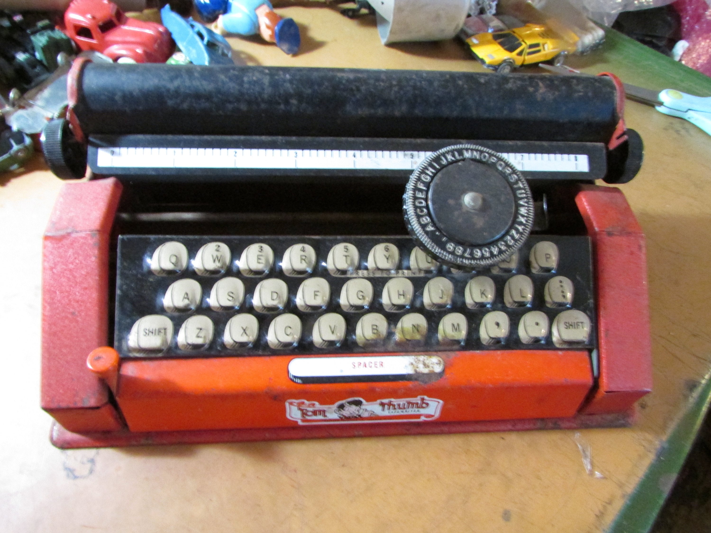 Tom Thumb Toy Typewriter, Circa 1950's - All Metal w/ Matching Case - Good  Working Condition w/ Ribbon