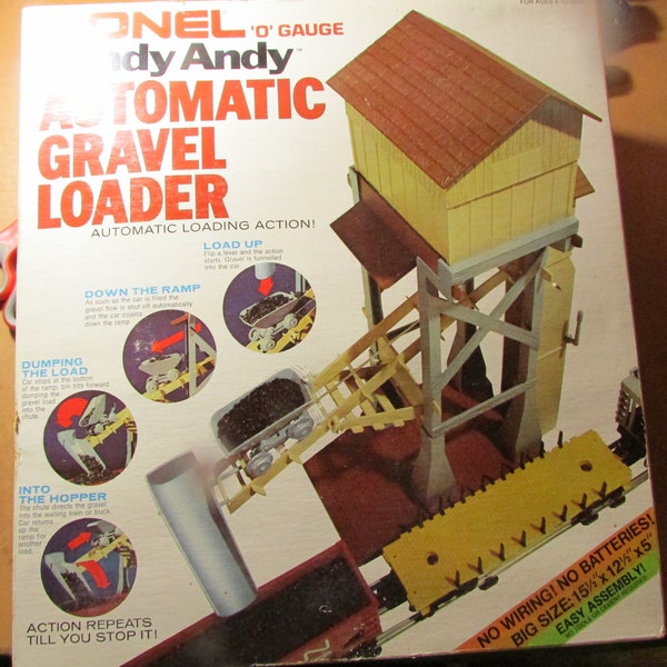Vintage Lionel Train O Gauge Sandy Andy Automatic Gravel Loader Landscape Box Only Free USA Shipping