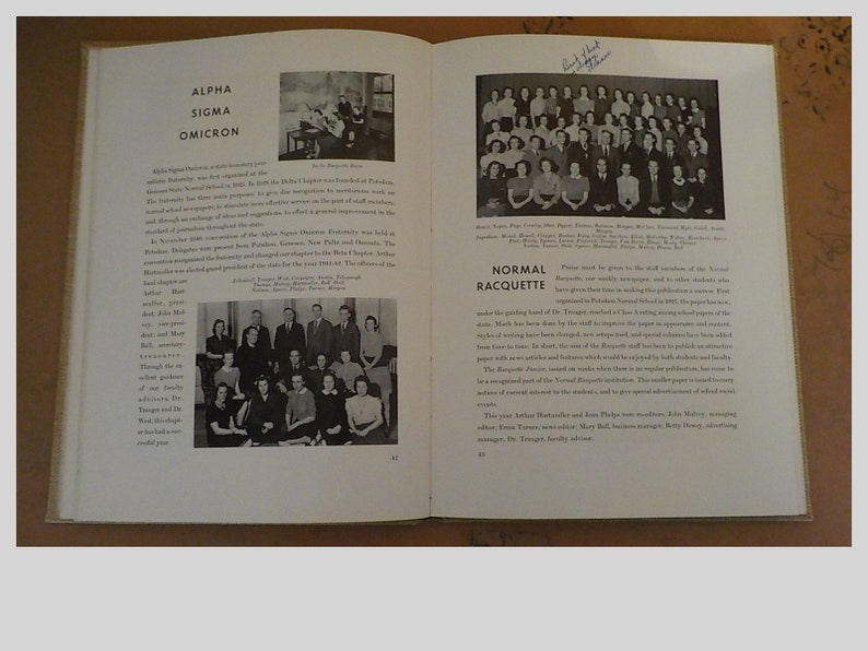 1941 Pioneer State Normal School Yearbook Potsdam New York Etsy