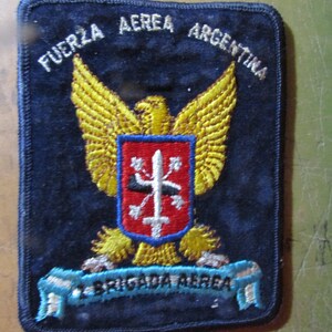 Vintage Fuerza Aerea Argentina Brigada Aerea Shoulder Chest Sew Iron On Patch Free USA Shipping image 1