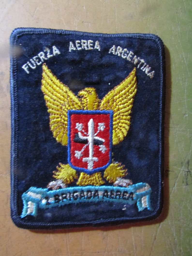 Vintage Fuerza Aerea Argentina Brigada Aerea Shoulder Chest Sew Iron On Patch Free USA Shipping image 1