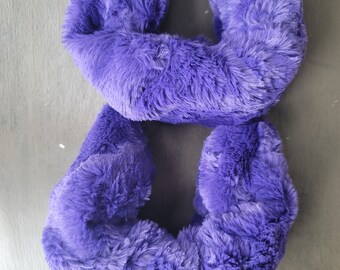 Ice skate soakers bright purple faux fur