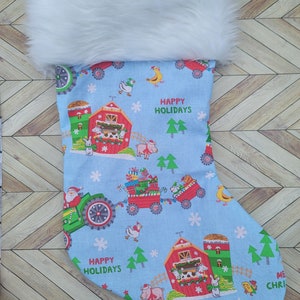 Farming  Christmas, child&#39;s, Santa Christmas stocking