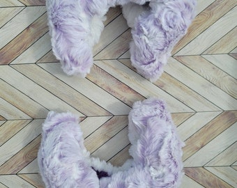 Winter light purple, faux fur,ice skate soakers, limited availability
