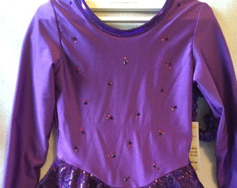 Purple Sparkle Figure Skating Dress: Size 6, Crystals