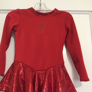 Girls Size 4 Red Figure Skating Dress: Christmas Show Costume