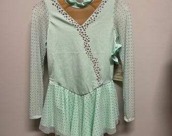 Girls Size 8 Ice Skating Dress: Mint Green Competition Costume