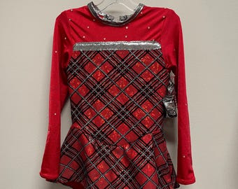 Girls Size 6 Red Plaid Figure Skating Dress: Holiday Show Costume