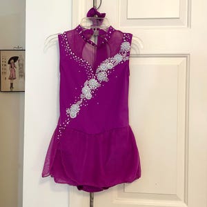 Girls Size 12 Ice Skating Dress: Berry Rosebud Competition Costume
