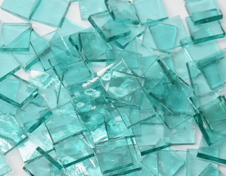 Clear Cathedral Seedy Stained Glass Mosaic Tiles - Mosaic Tile Mania