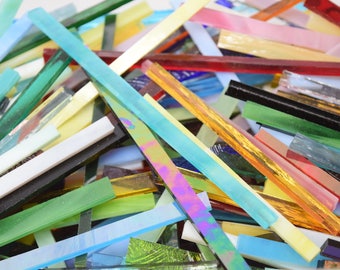 1/2 lb Random Mix Stained Glass Mosaic Strips