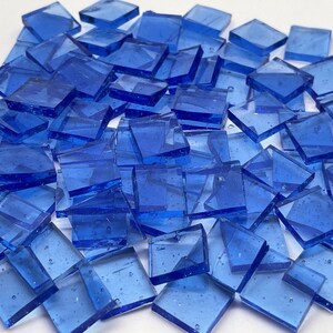 Pale Blue Waterglass Hand Cut, Stained Glass Mosaic Tiles