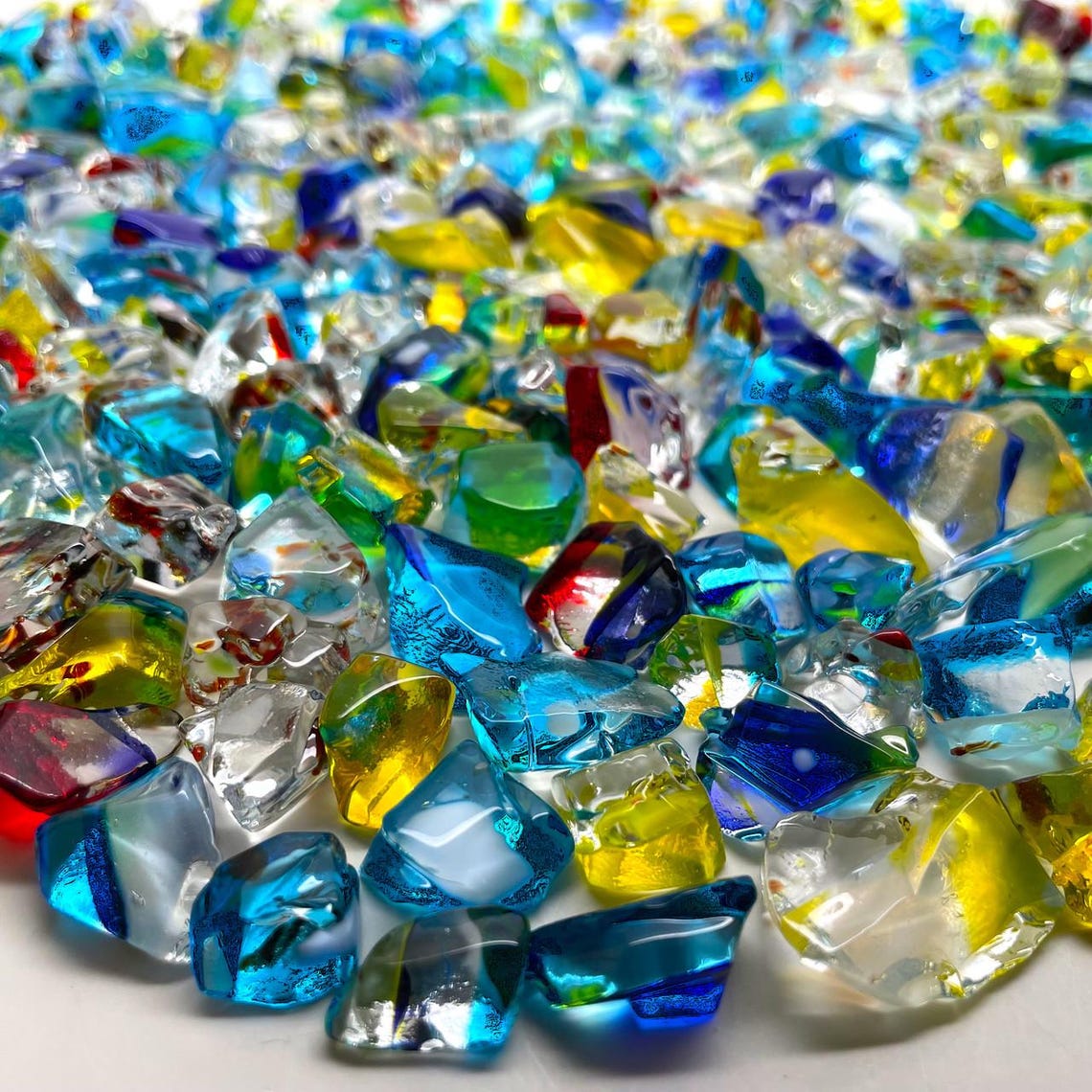 NEW 1oz FUSED Stained Glass Translucent NUGGETS (per Oz) Etsy