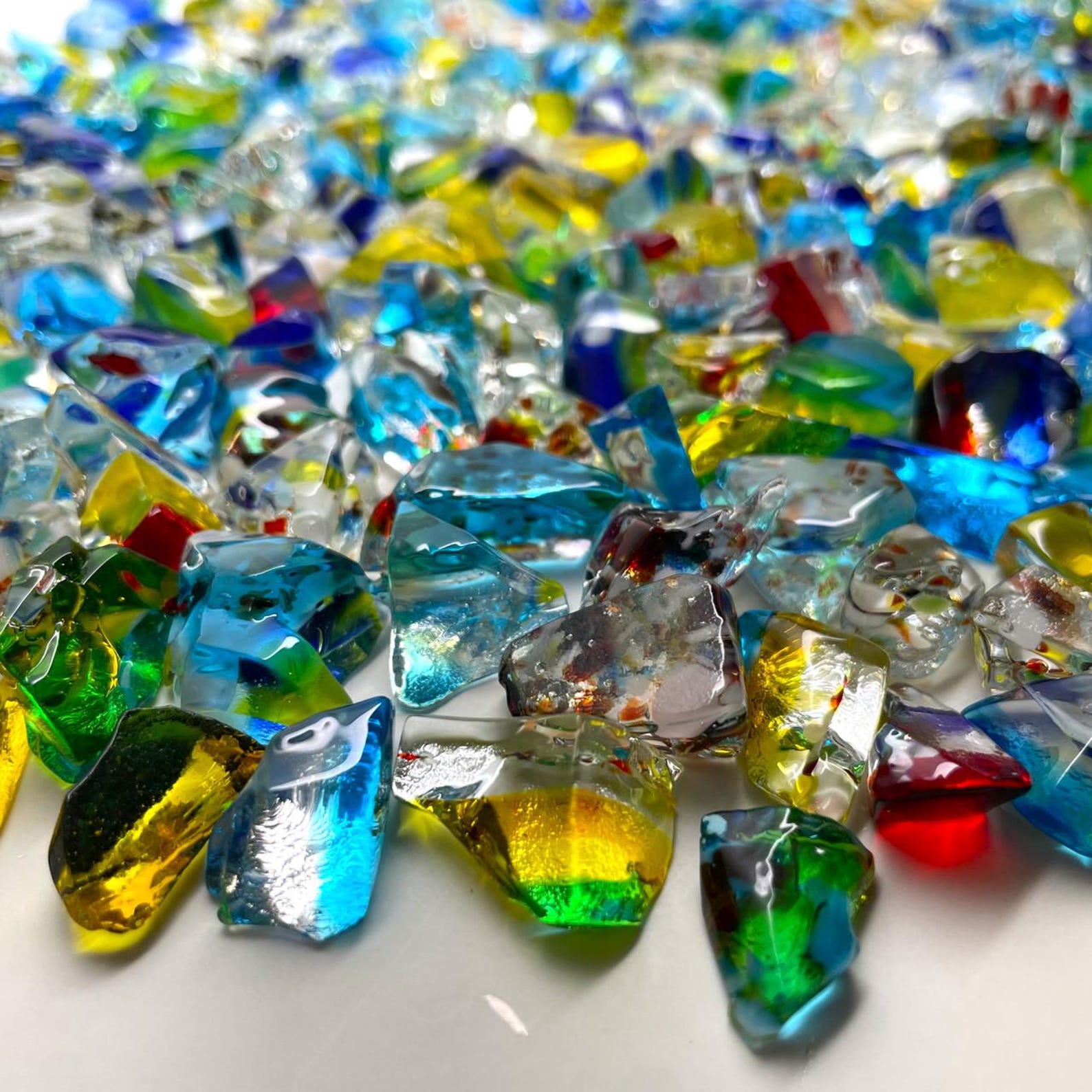 NEW 1oz FUSED Stained Glass Translucent NUGGETS (per Oz) Etsy