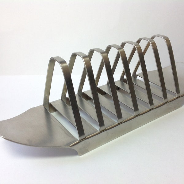 1959 Old Hall 'Campden' Brushed Stainless Steel 6 Slot Toast Rack by Robert Welch. Modernist Design Classics. 1950s Retro Kitchen/Home Decor