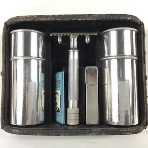 1920 Gillette Standard Combination DE Razor Set. Worn Case! Men's Traditional Shaving. Rare Collectable Safety Razors. Father’s Day Gifts.