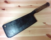 Steel Butchers Cleaver by Elwell Co. George VI Royal Cypher. Retro Chef Cook Kitchen Knives. Meat Cleaver. WW2 Household Cavalry Regiment.