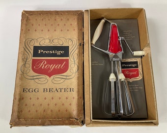 1960s Prestige Royal Sky-Line Egg Beater. Retro Stainless Steel Hand Blender/Mixer/Whisk. Mid Century Retro Kitchen Gadgets-Cooks Tools.