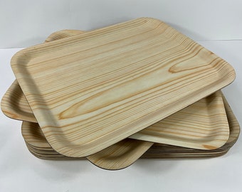 1 x Large Tuffwood Birch Melamine School Canteen Tray c1980s. Restaurant/Cafe/Pub Serving Trays. Mid Century Kitchen/Home Bar/Patio Trays.