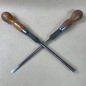 2 x Large Edwardian Cabinet Screwdrivers by Jenwin & Alfrid c1910s. DIY/Carpentry/Joinery/Light Engineering Screw Drivers. Antique Tool Gift