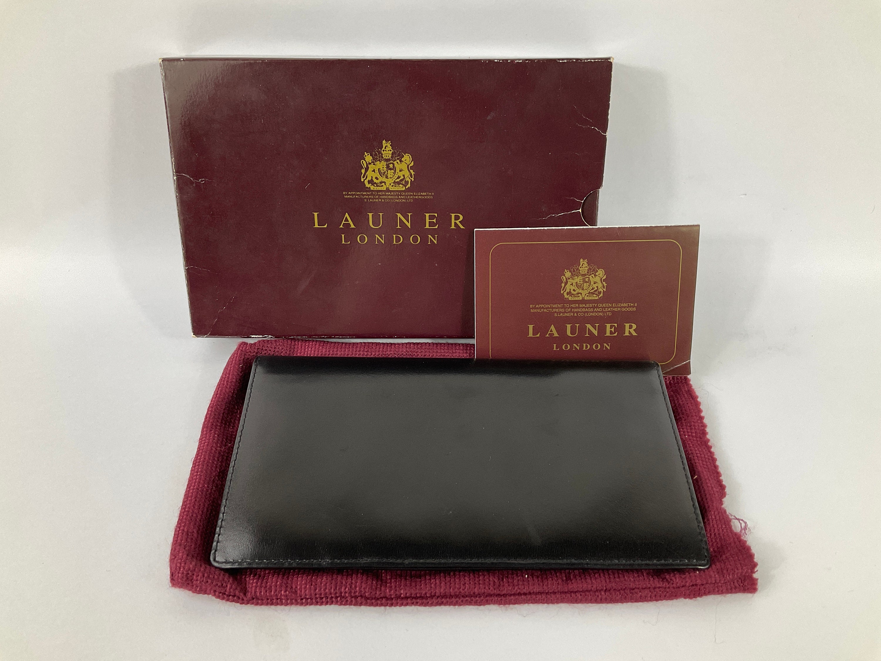 USED Launer London Handbag black Royal Warrant of Appointment