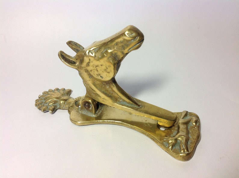 Edwardian Brass Horse Head Door Knocker C1920 30 Fox Hunting Etsy