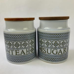 1 x 1970s Hornsea "Tapestry” Ceramic Storage Jar. Tea or Sugar. Airtight Kitchen Storage Canister. Mid Century Modern-Retro Hornsea Pottery.