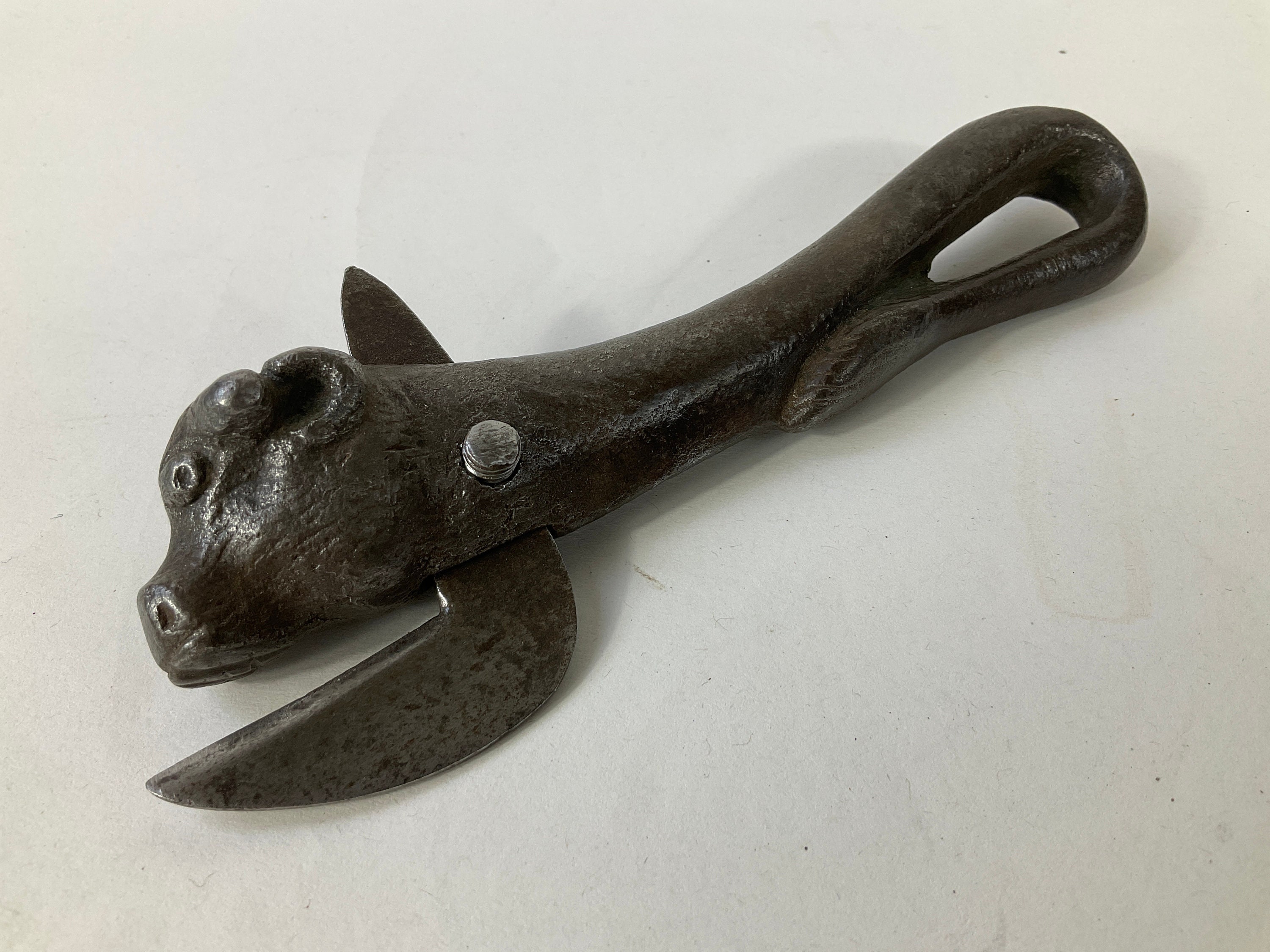 Antique Cast Iron Figural Bull Cows Head Tail Handle Can Box Opener Cu –  Aged2PerfectionStore