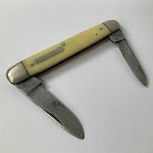 Harrison Fischer & Co. Sheffield Taschenmesser c1925-30. Antike Sheffield K*ives. Viktorianische Tulpenblüte. Gentleman’s Retro Pocket K*ife Geschenke.