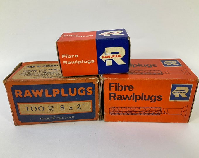 Paper Awl Plug Retro Fibre Rawlplugs C1950s-60s. Set of 3 Sizes. Vintage Wall Fixing ...